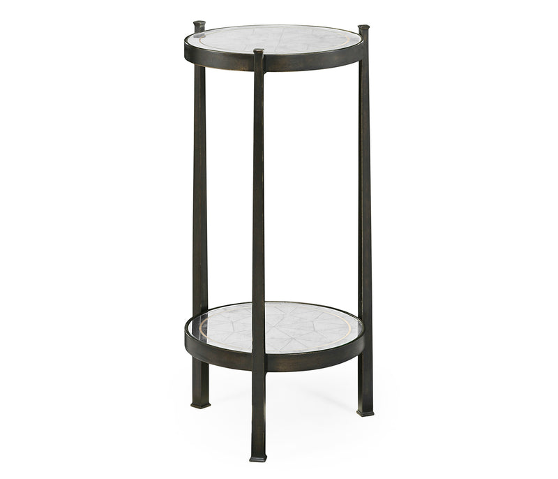 JC Modern - Luxe Collection - Églomisé & Bronze Iron Wine Table