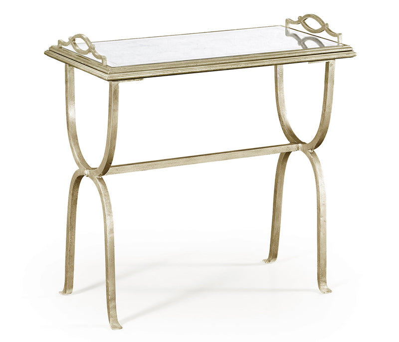 JC Modern - Luxe Collection - Églomisé & Silver Iron Tray Table