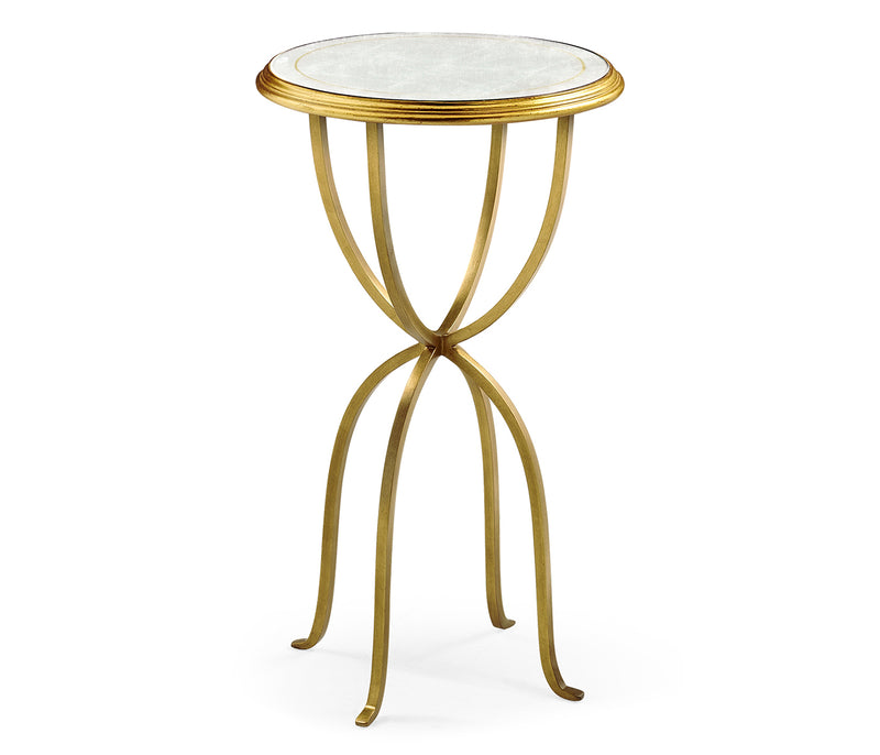 JC Modern - Luxe Collection - Églomisé & Gilded Iron Lamp Table with Bunched Legs