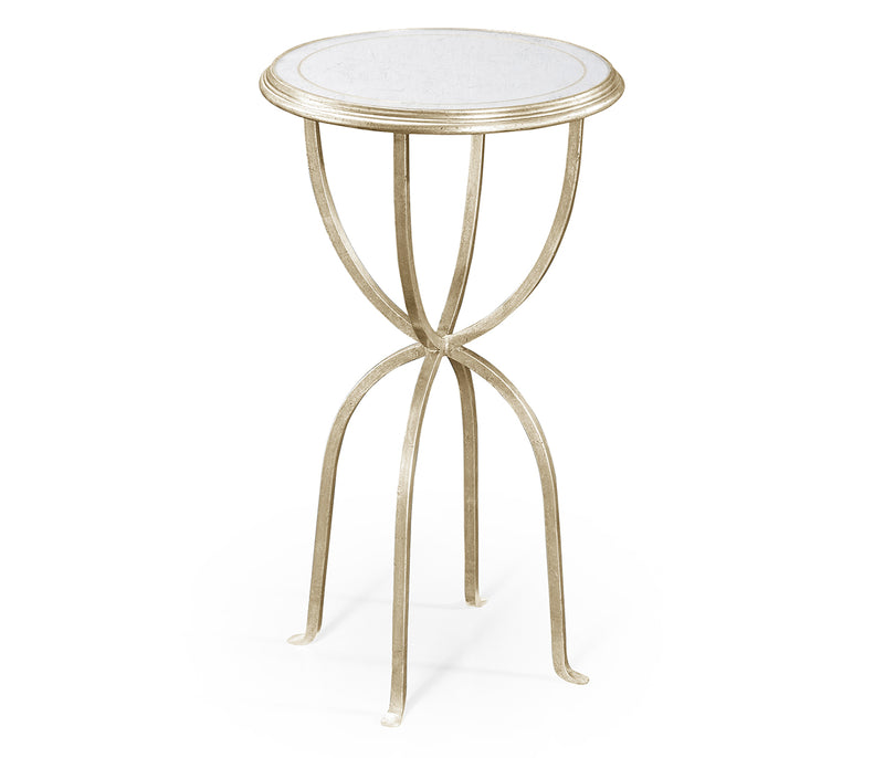 JC Modern - Luxe Collection - Églomisé & Silver Iron Lamp Table with Bunched Legs