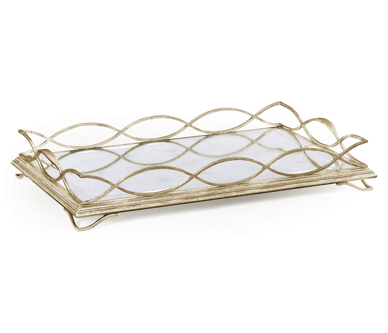 JC Modern - Luxe Collection - Églomisé & Silver Iron Rectangular Tray