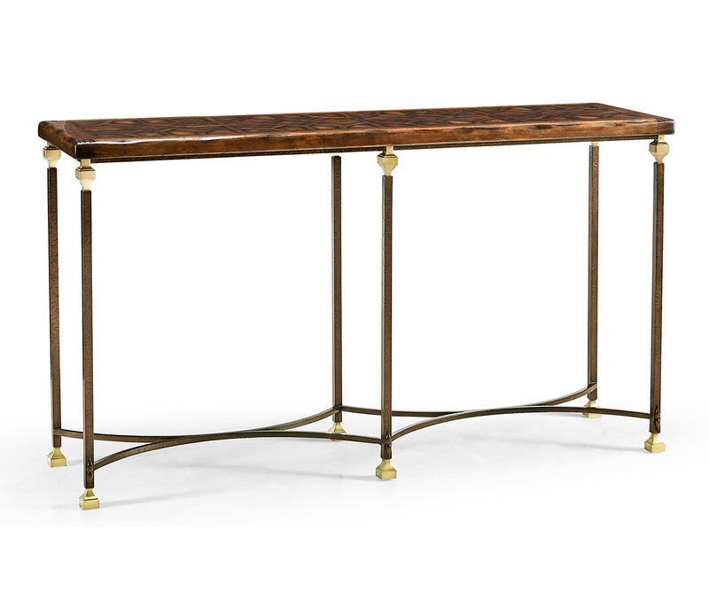 JC Edited - Anvil Collection - Argentinian Walnut Parquetry & Iron Console