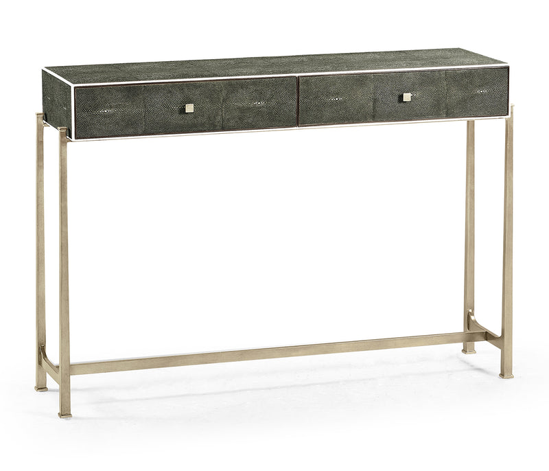 JC Modern - Luxe Collection - Faux Anthracite Shagreen & Silver Console