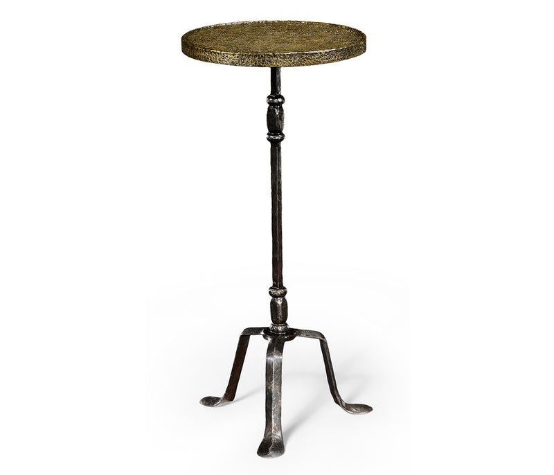 JC Edited - Anvil Collection - Textured Brass & Iron Lamp Table