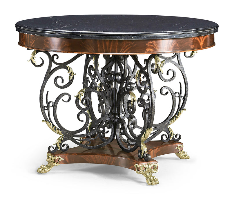 JC Edited - Anvil Collection - Baroque Wrought Iron & Brass Centre Table