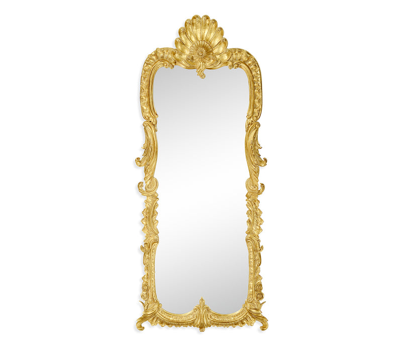 Versailles Collection - Tall Gilded Mirror with Scallop Shell