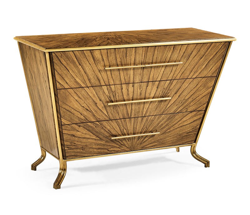 Moroccan Collection - Argentinian walnut veneered tapering chest of drawers