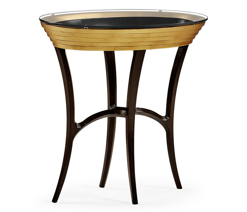 JC Modern - Luxe Collection - Stepped Gilded Oval Side Table