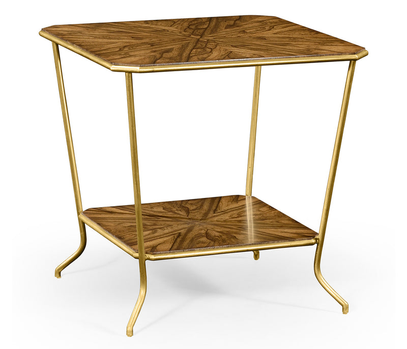 Moroccan Collection - Argentinian walnut veneered square side table