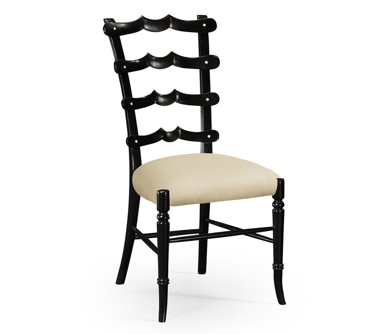 JC Edited - Assorted Collection - Black "Yoke" Ladderback Side Chair