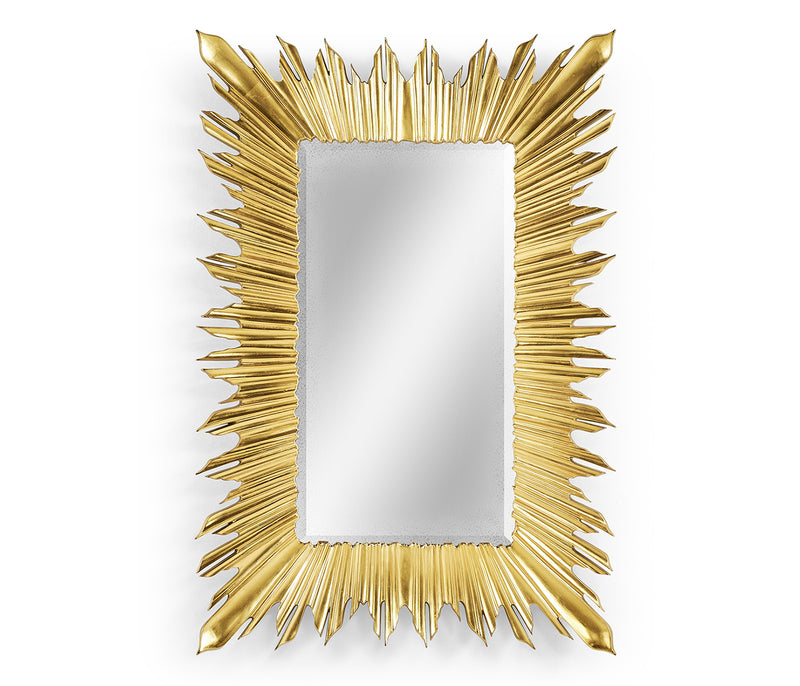 Versailles Collection - Gilded rectangular sunburst mirror