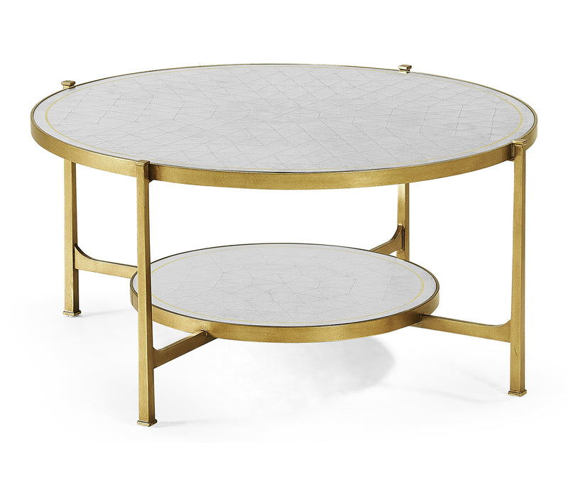 JC Modern - Luxe Collection - Églomisé Glass Gilded Coffee Table