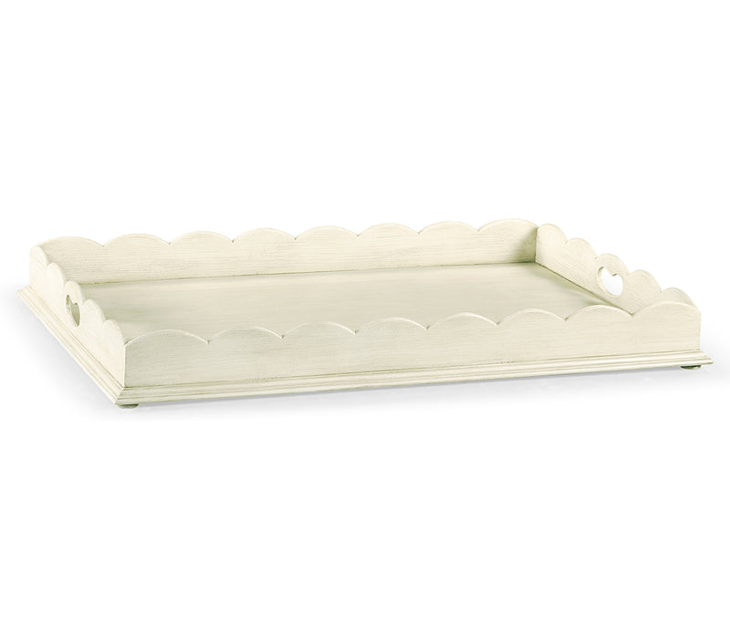 Country Farmhouse Collection - Large Scallopped Linen Tray