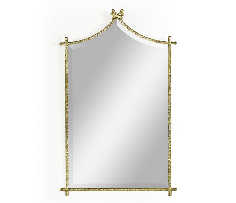 JC Modern - Stiletto Collection - Hammered Light Brown Brass Wall Mirror