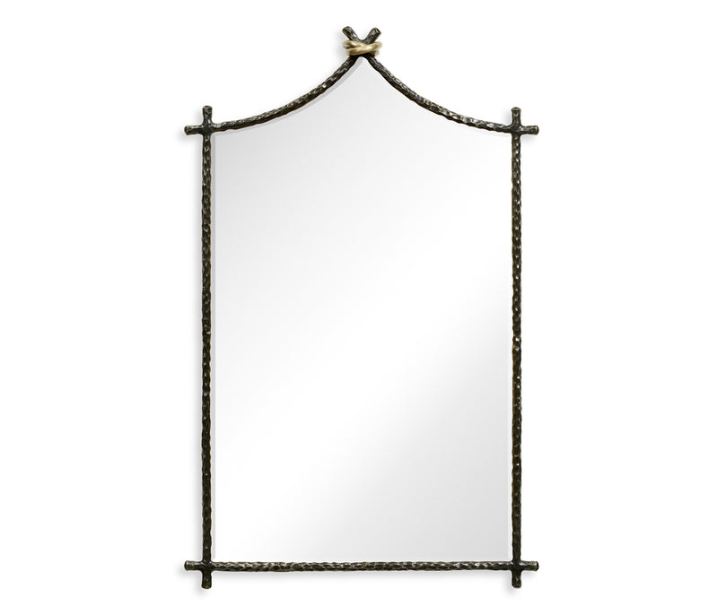 JC Modern - Stiletto Collection - Hammered Antique Black Brass Wall Mirror