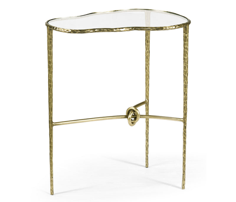 JC Modern - Stiletto Collection - Hammered Light Brown Brass Freeform Lamp Table