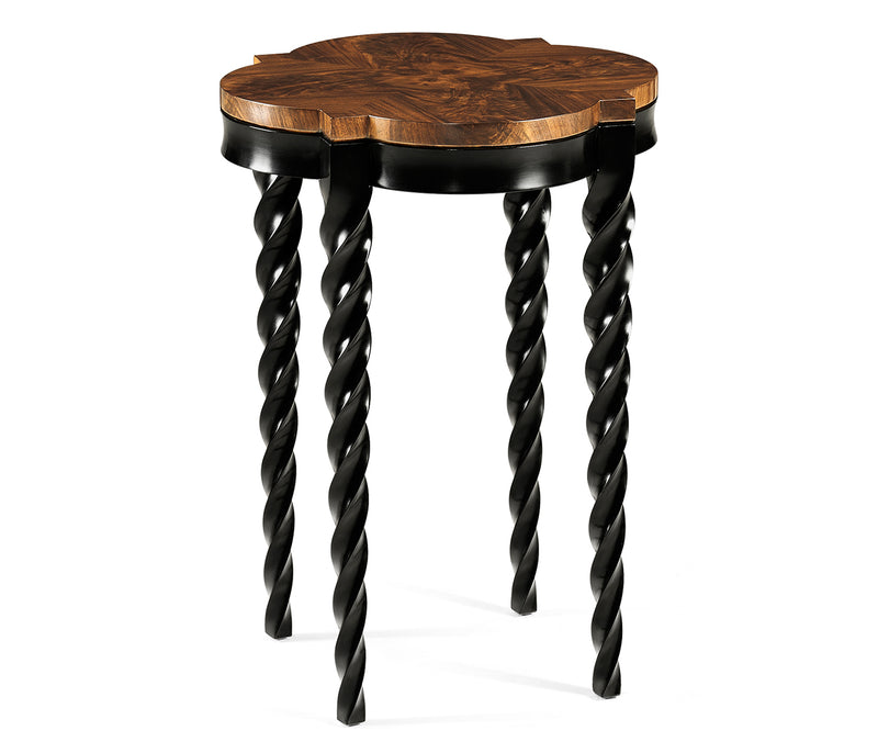 JC Modern - Twist Collection - Black Barleytwist Quatrefoil Side Table