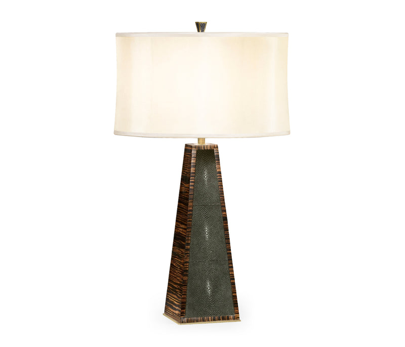 JC Modern - Metropolitan Collection - Art Deco Macassar Ebony & Anthracite Shagreen Table Lamp