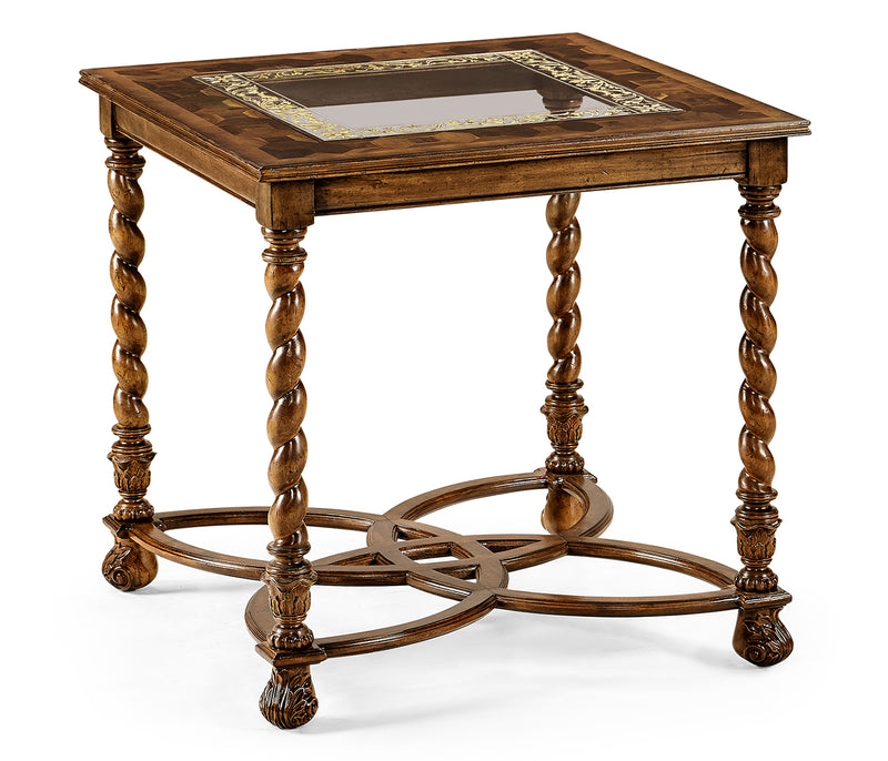 Windsor Collection - Oyster & églomisé side table (26")