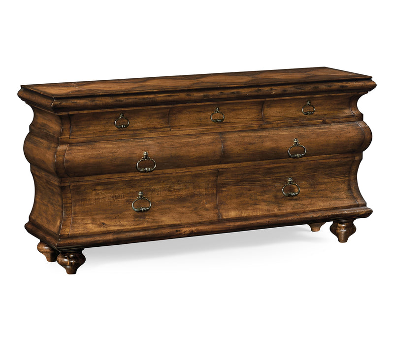 JC Edited - Artisan Collection - Large Rectangular Rustic Walnut Chest of Drawers