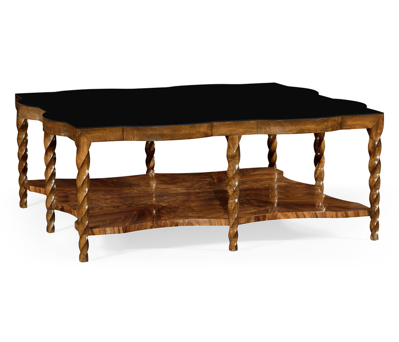 JC Modern - Twist Collection - Walnut Barleytwist Square Coffee Table