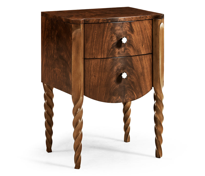 JC Modern - Twist Collection - Walnut Barleytwist Bedside Chest