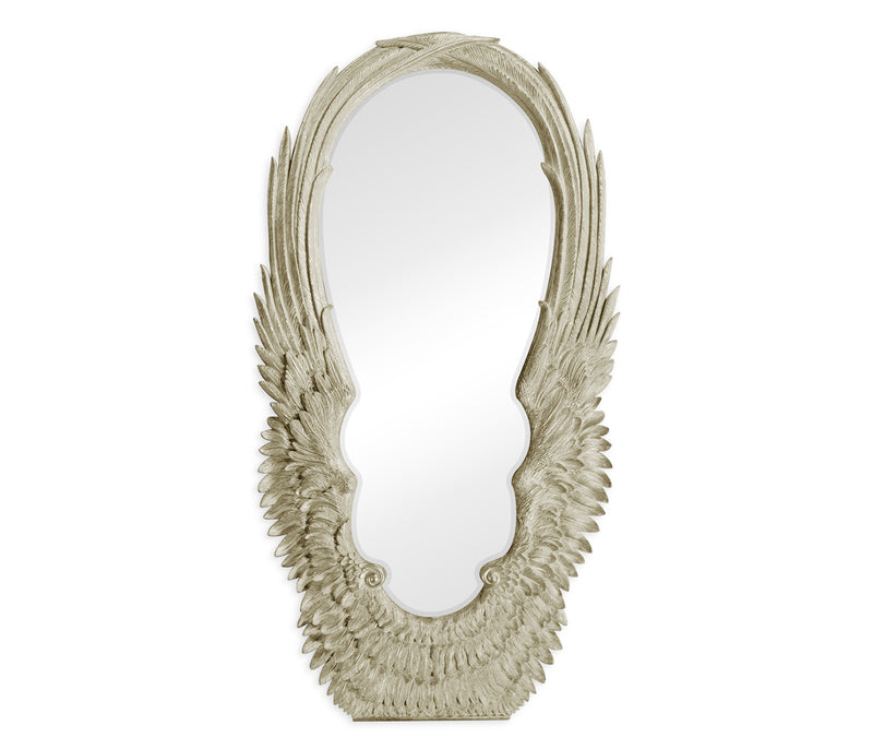 JC Modern - Icarus Collection - Classical Silver Winged Floor Mirror