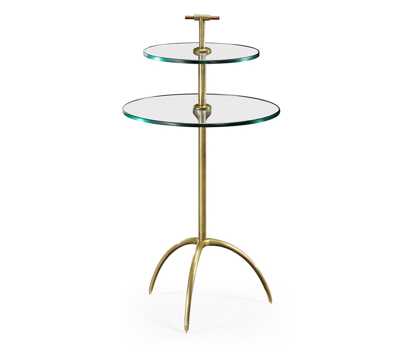 JC Modern - Cosmo Collection - Brass & Glass Round Drinks Table