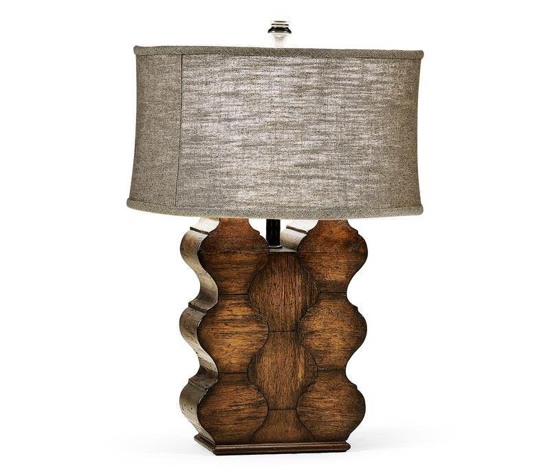 JC Edited - Artisan Collection - Rustic Walnut Wood Table Lamp