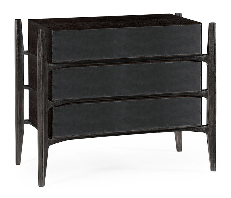 JC Edited - Architects House Collection - Architects Black Mocha Oak & Leather Chest of Drawers