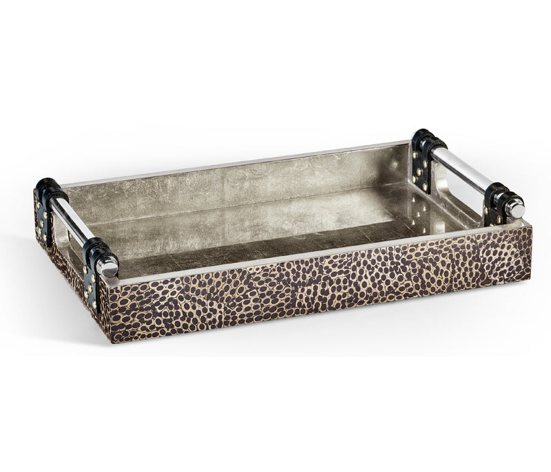 JC Modern - Indochine Collection - Rectangular Silver Espresso & Eggshell Tray