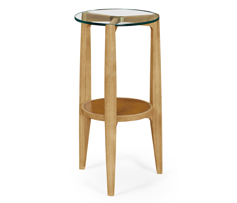 JC Edited - Architects House Collection - Architectural Round End Table with Glass Top