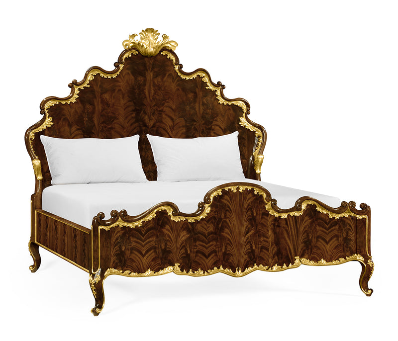 Monte Carlo Collection - High Lustre Mahogany & Gilded UK King Bed