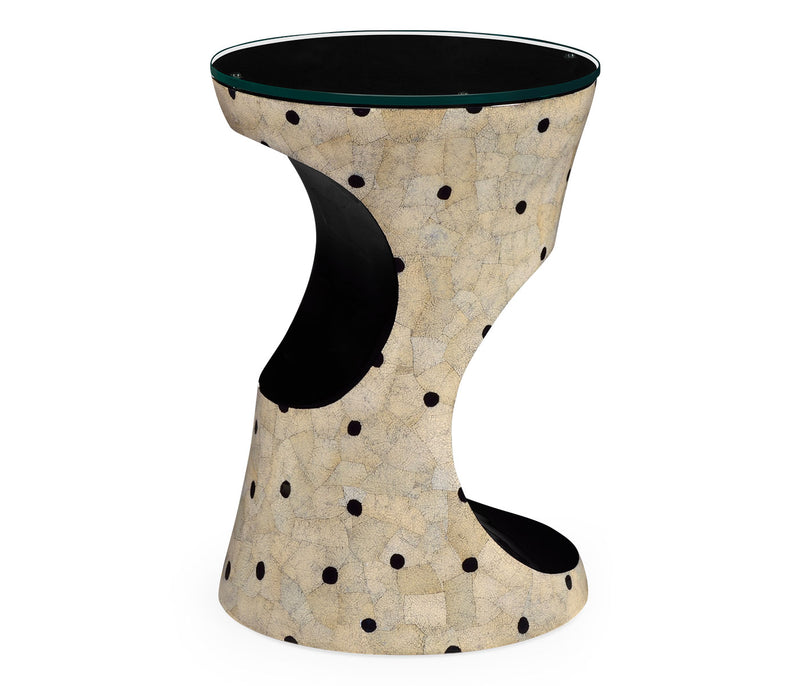 JC Modern - Eclectic Collection - Dalmatian Eggshell Round Cut-Out Lamp Table