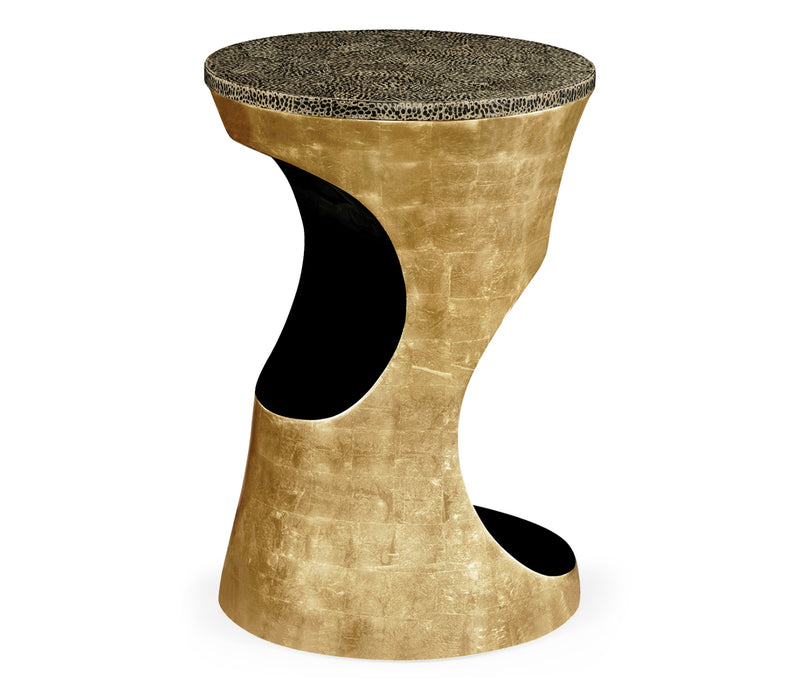 JC Modern - Eclectic Collection - Emperor Gold Round Cut-Out Lamp Table