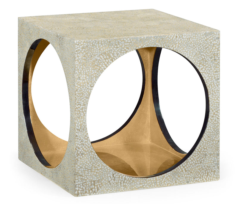 JC Modern - Eclectic Collection - Square Circular Cut-Out Eggshell Stool