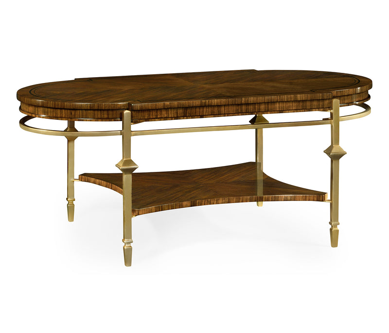 JC Modern - Octavia Collection - Oval Coffee Table with Brass Base