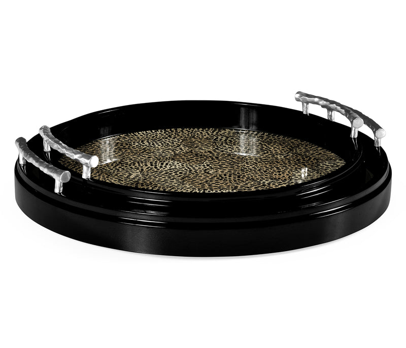 JC Modern - Indochine Collection - Duo Circular Black Eggshell Tray