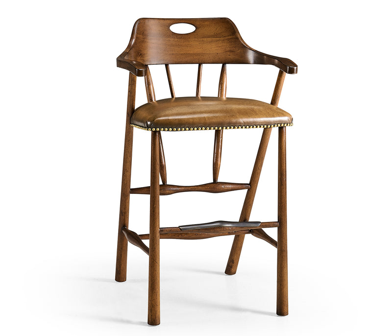 JC Edited - Casually Country Collection - Smokers Style Country Walnut Bar Stool