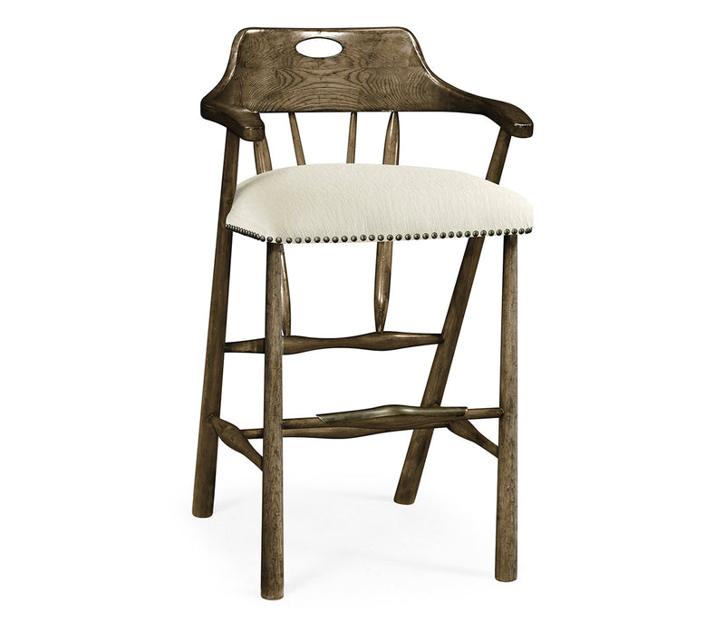 JC Edited - Casually Country Collection - Smokers Style Dark Driftwood Bar Stool