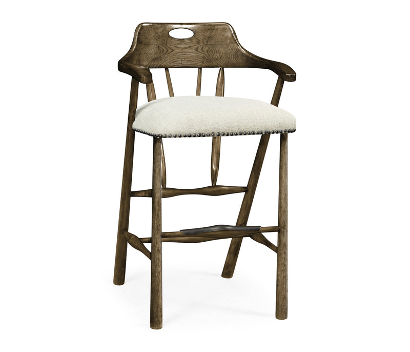 JC Edited - Casually Country Collection - Smokers Style Dark Driftwood Bar Stool