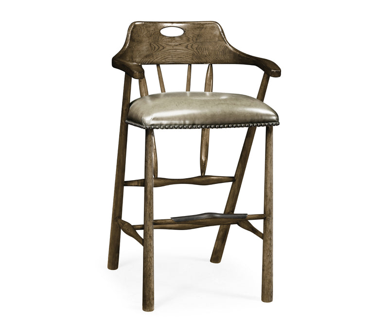 JC Edited - Casually Country Collection - Smokers Style Dark Driftwood Bar Stool