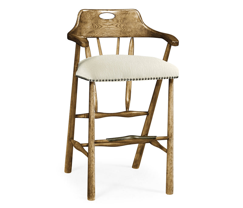 JC Edited - Casually Country Collection - Smokers Style Medium Driftwood Bar Stool