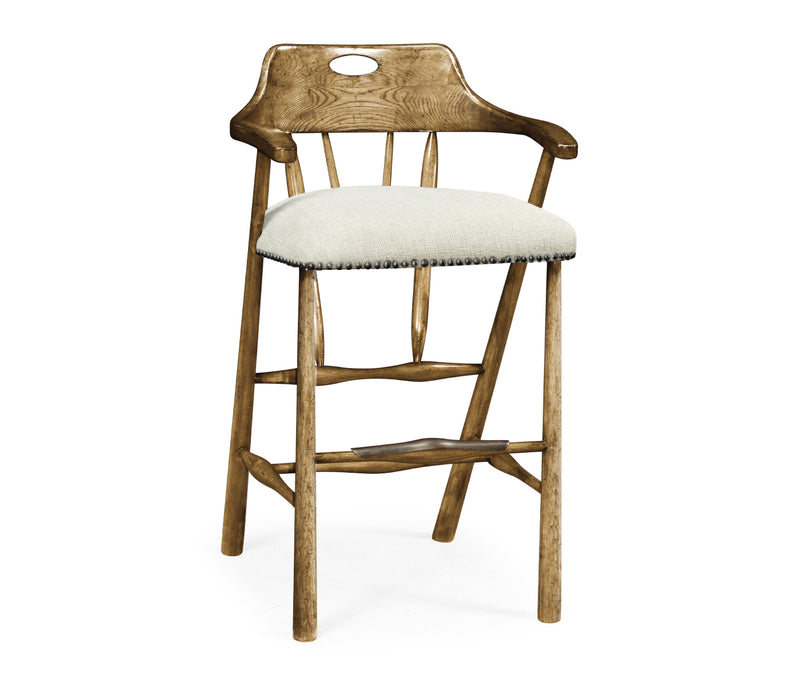 JC Edited - Casually Country Collection - Smokers Style Medium Driftwood Bar Stool