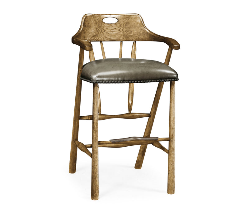 JC Edited - Casually Country Collection - Smokers Style Medium Driftwood Bar Stool