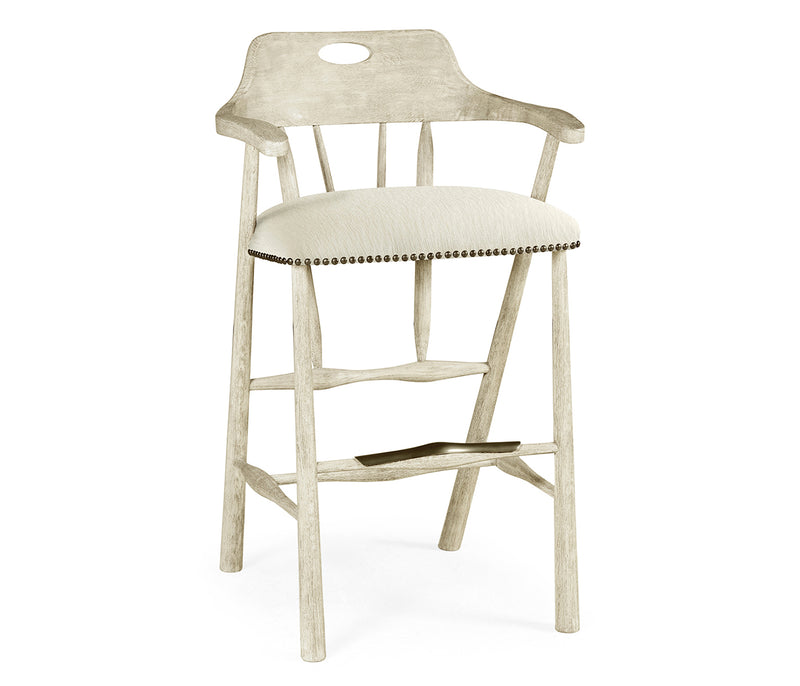 JC Edited - Casually Country Collection - Smokers Style Whitewash Driftwood Bar Stool