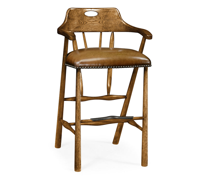 JC Edited - Sussex Collection - Smokers Style Light Brown Chestnut Bar Stool