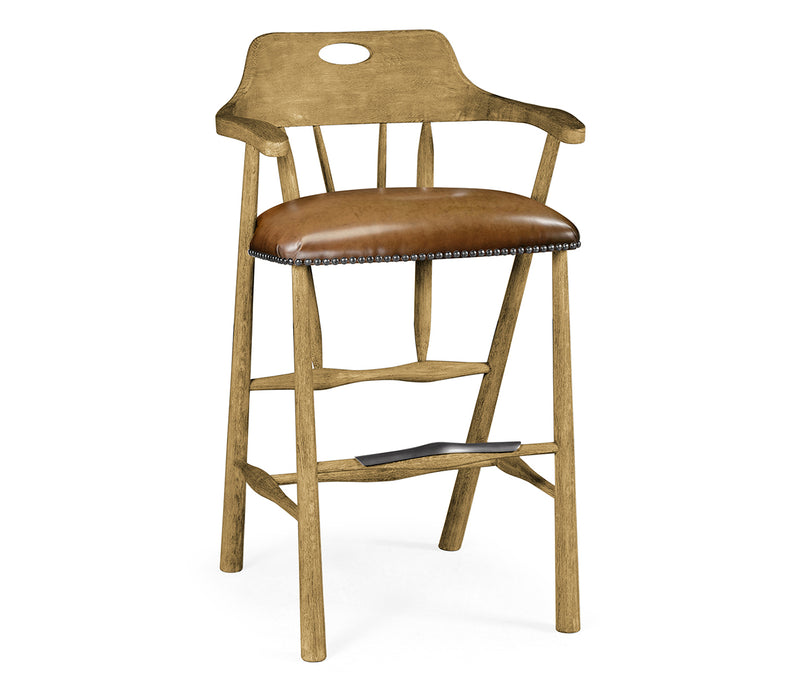 Sherwood Oak Collection - Smokers Style Natural Oak Bar Stool