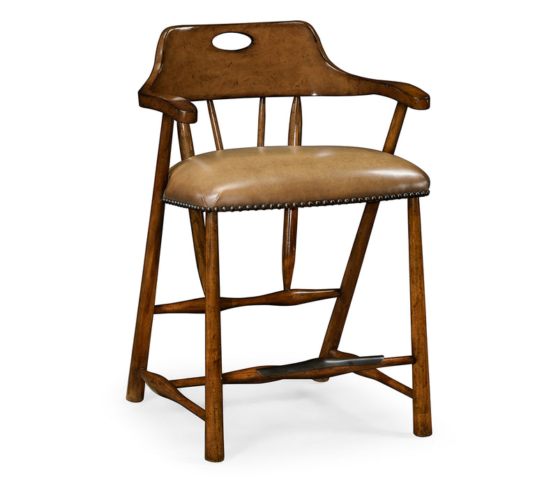 JC Edited - Casually Country Collection - Smokers Style Country Walnut Counter Stool