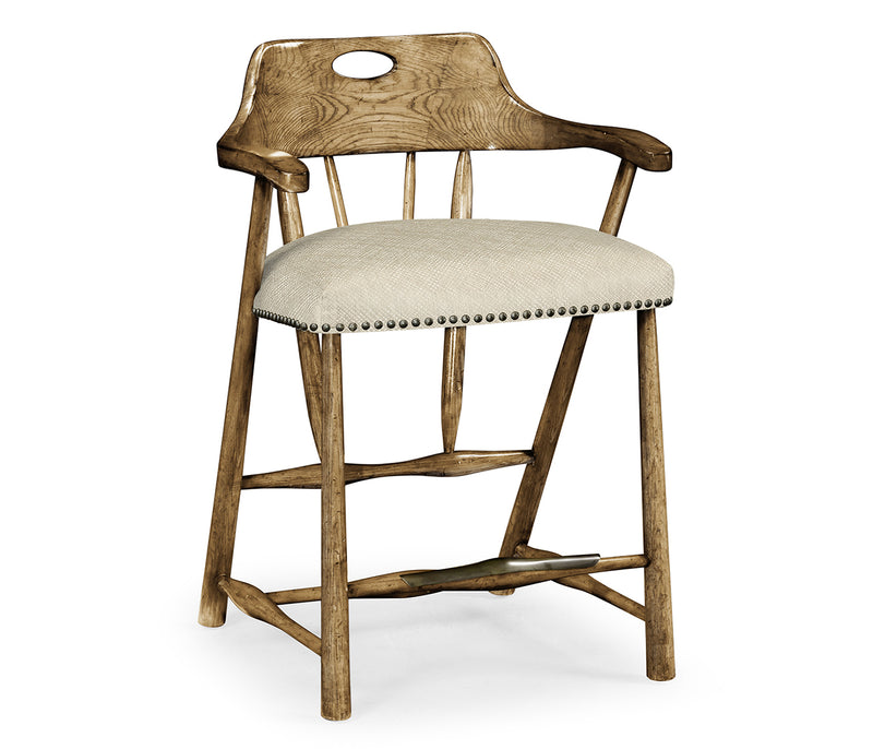 JC Edited - Casually Country Collection - Smokers Style Medium Driftwood Counter Stool